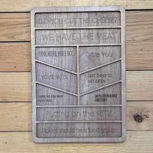 Wooden Engraved Charcuterie Cheese Board